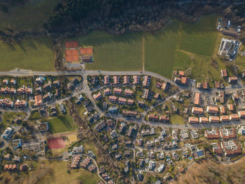 High angle shot of townscape