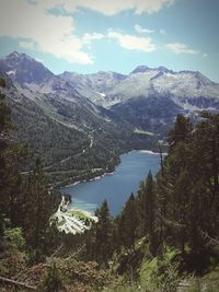 Scenic view of mountains against sky