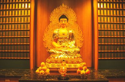 Low angle view of statue in temple