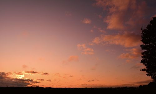Scenic view of dramatic sky during sunset