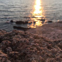 Scenic view of sea at sunset