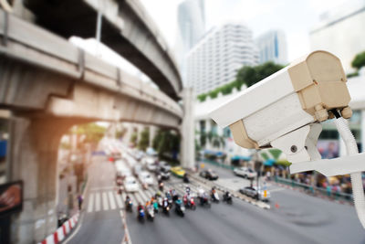 Cars on road in city