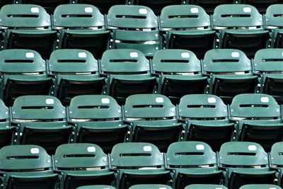 Full frame shot of empty chairs