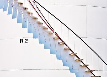 Low angle view of stairs against the wall