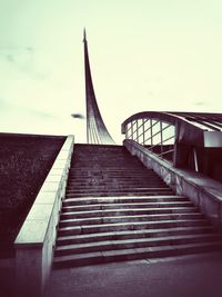 Low angle view of staircase against sky