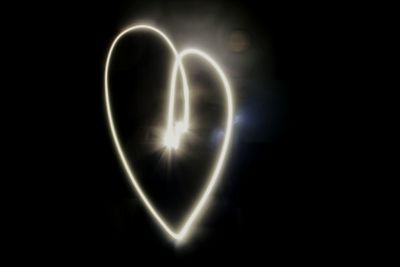 Close-up of light painting against black background