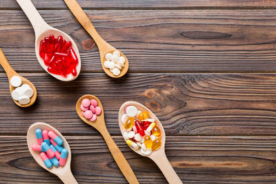 Directly above shot of various ingredients on table