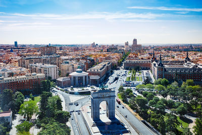 High angle view of cityscape