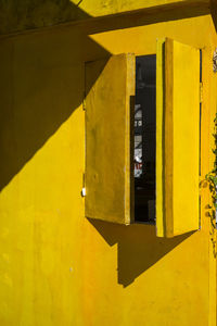 Close-up of yellow wall