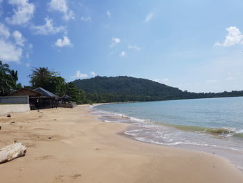 Scenic view of beach against sky