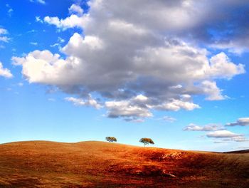 Scenic view of landscape against cloudy sky