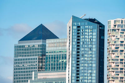 Close up view of the skyscrapers in london, uk.