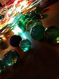 High angle view of christmas decoration on table