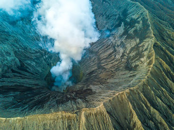 Panoramic view of volcanic landscape