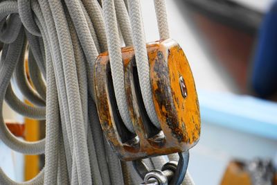 Close-up of ropes on rope