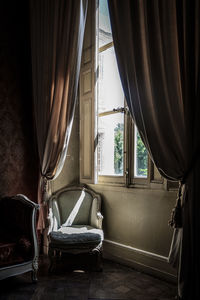 Empty chairs and table at home