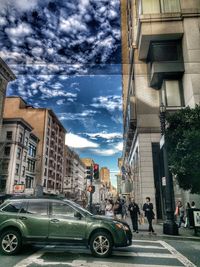 Cars on street in city