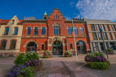 Low angle view of building against sky