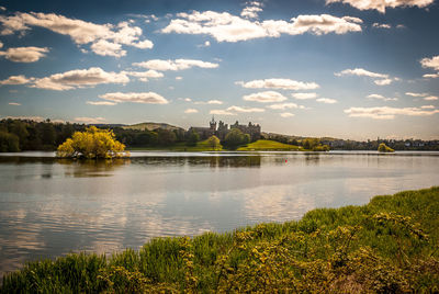 Scenic view of river against sky