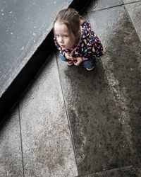 High angle portrait of cute girl