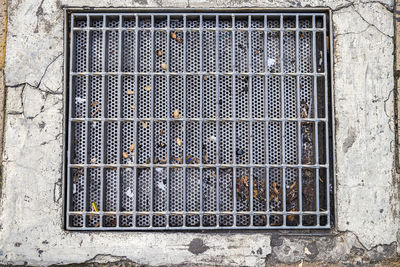 Close-up of metal grate