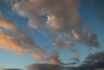 Low angle view of sky during sunset