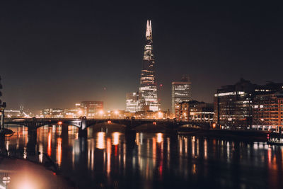 Illuminated city at night