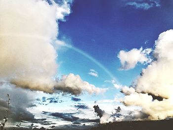 Panoramic view of water against blue sky