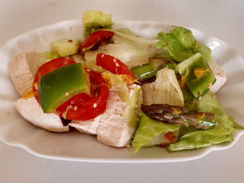 Close-up of meal served in plate