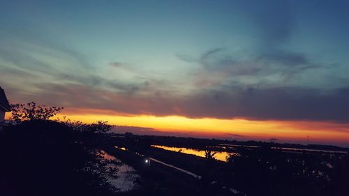 Scenic view of dramatic sky during sunset