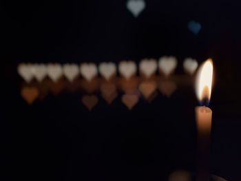 Close-up of illuminated candles