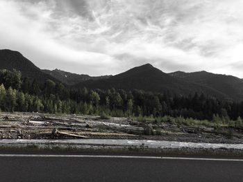 Scenic view of mountains against sky