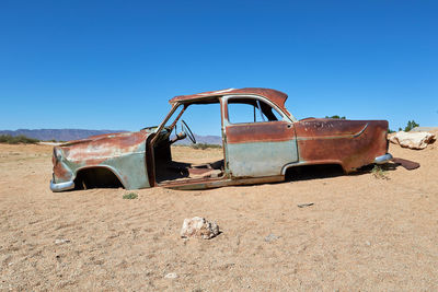 Abandoned cars in the desert of namibia