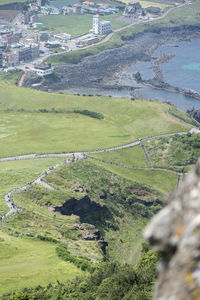 High angle view of landscape against sky