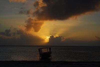 Scenic view of sunset over sea