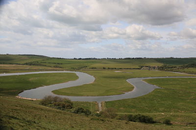 Scenic view of field against sky