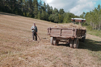 Man working on field