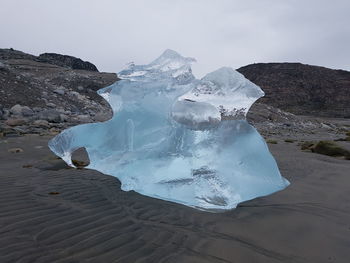 Scenic view of an greenland iceberg in the beach