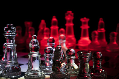 Close-up of chess pieces