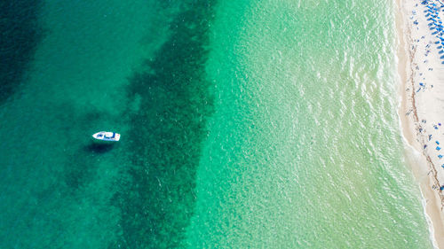 High angle view of water in sea