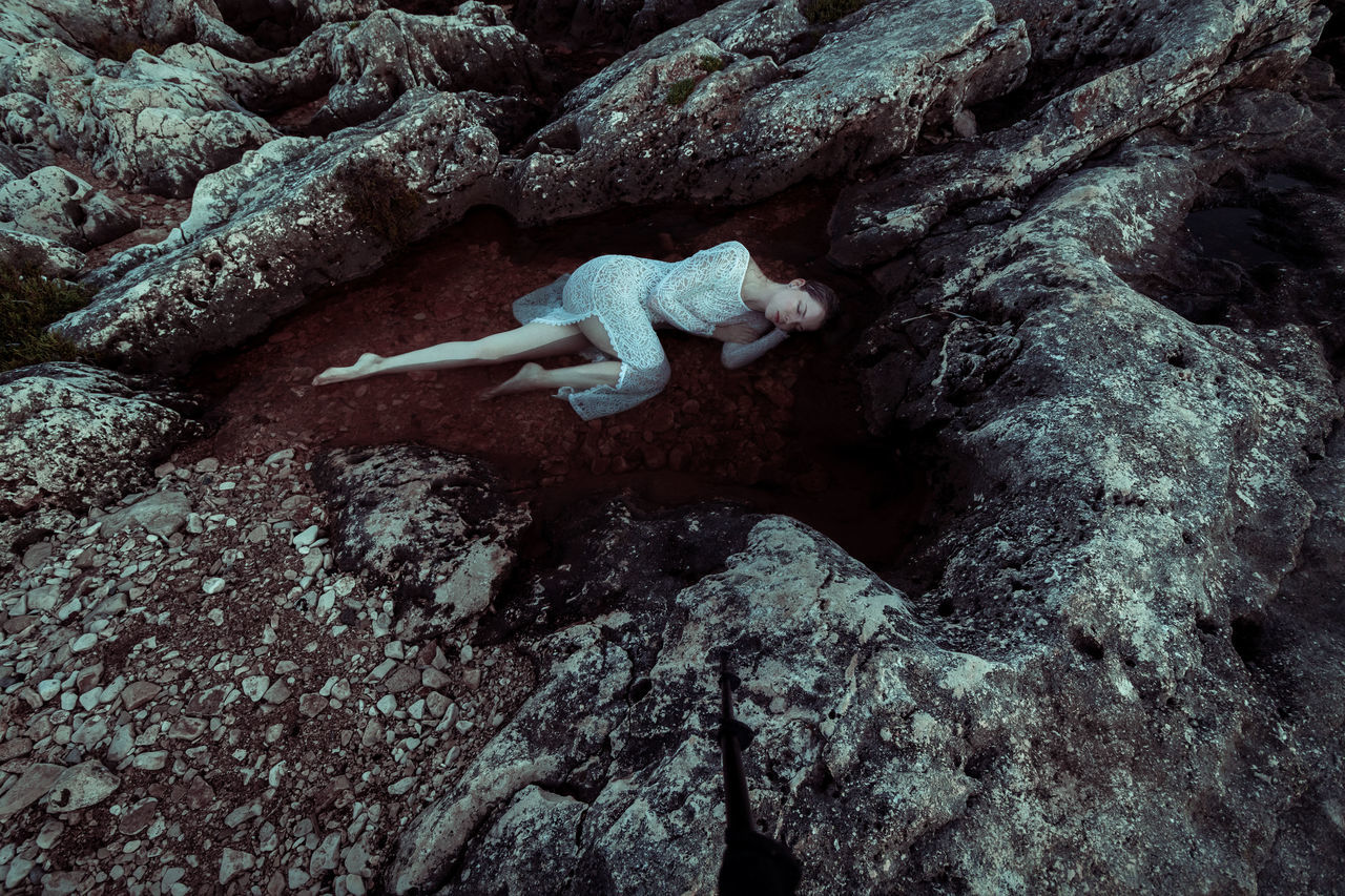 CLOSE-UP OF STARFISH ON ROCK