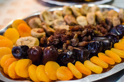 Close-up of dessert in plate on table