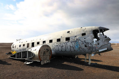 View of abandoned airplane