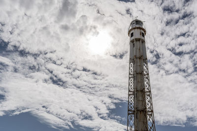 Low angle view of lighthouse against sky