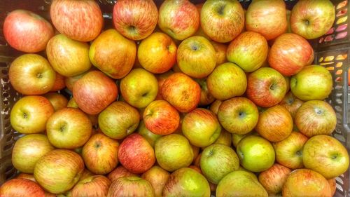 Full frame shot of apples in market