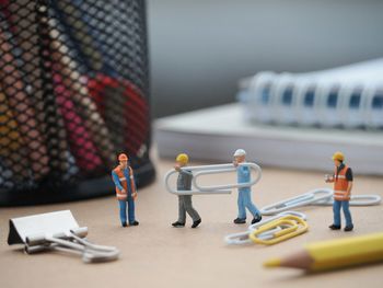 Close-up of figurine on table