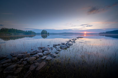 Stone bridge by the lake