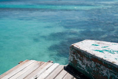 High angle view of pier over sea