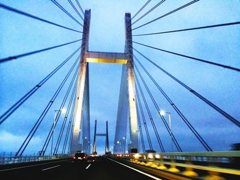 Low angle view of bridge against sky