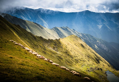 Scenic view of mountains against sky